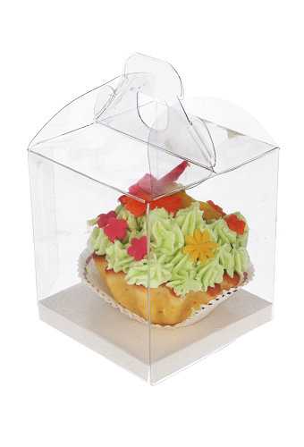 [K1270591] Transparant Kadodoosje Kubus Met Hengsel 9x9x10cm 10 stuks