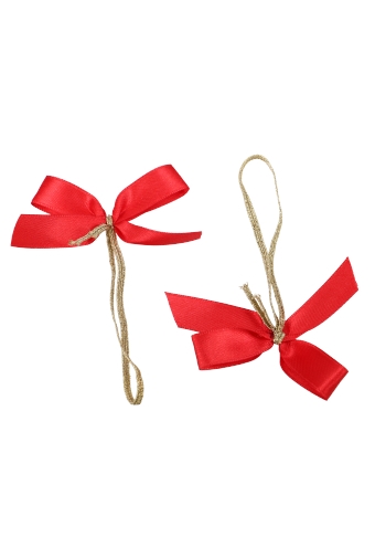 [K1420033] Strikje Satijn Lint Rood Met Elastiek 10cm 7x6cm 100stuks