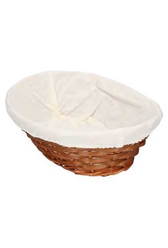 [1190082] Rietenmanden Broodmandje met stof ovaal 27x19x8.5cm 20stuks