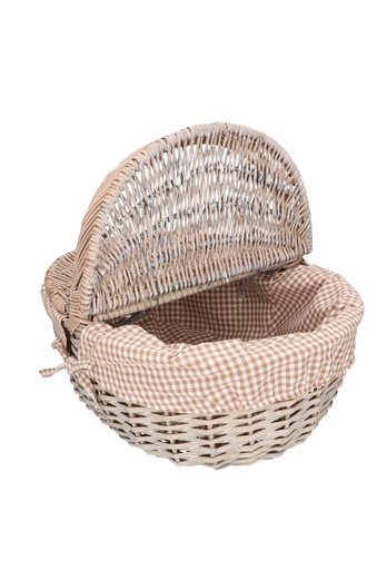 [1190577] Rietenmanden Hengselmand grey met kleppen en stof 38x34x20+39cm 2stuks