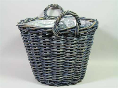 [1190587] Rietenmanden Aardappelmand donkerblauw diam. 42x32cm 2stuks