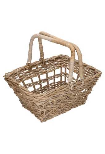 [1190625] Rietenmanden met scharnierhengsels open grey rotan 45x33x21cm 2stuks