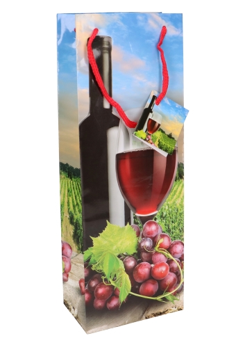 [K1170505] 2 HALEN & 1 BETALEN Wijntasjes 1 Fles Bourgogne 12.5x9x36.5cm 12stuks