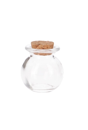 [K1590002] Glazen Potje Brisia Rond Met Kurkje 5x5cm 10stuks