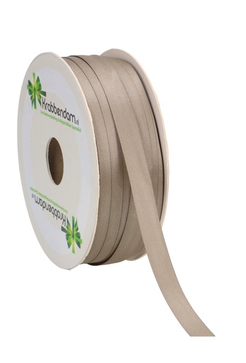 [K1300177] Satijn Dubbel Lint 12mm x 100 meter Taupe