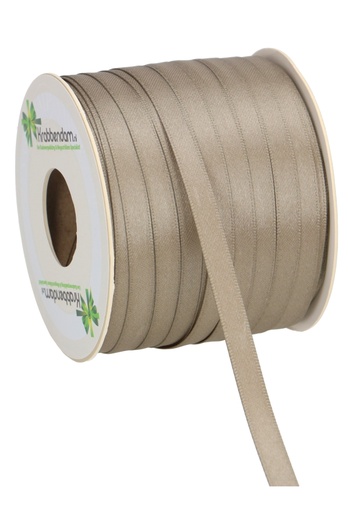 [K1300178] Satijn Dubbel Lint 6mm x 100 meter Taupe