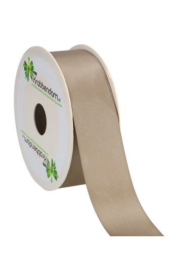 [K1300179] Satijn Dubbel Lint 40mm x 25 meter Taupe