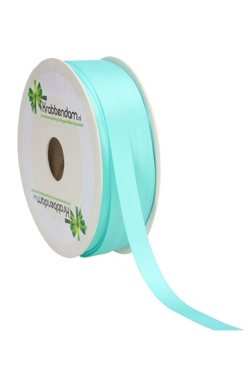 [K1300181] Satijn Dubbel Lint 12mm x 100 meter Mint Groen
