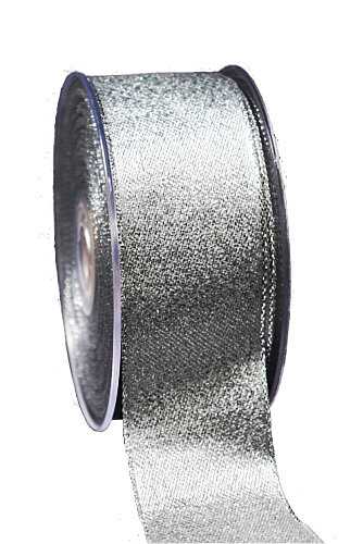 [K1390404] Kadolint Metallic Zilver Met Zilver Rand IJzerdraad 40mm x 20meter
