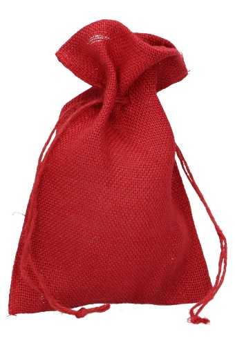 [K1070653] Jutezakje Met Koord Rood Groot 17x24cm 10stuks