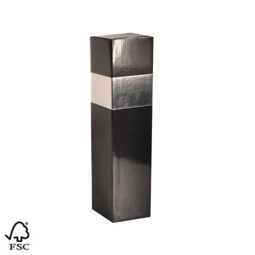 [1170800] Wijndoos 1 fles Black & Zilver 8.7x8.7x36cm FSC® 50stuks