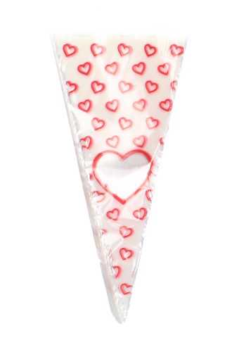 [K1070666] Snoepzak & Puntzak Hartjes Met Opdruk18x37cm 100stuks