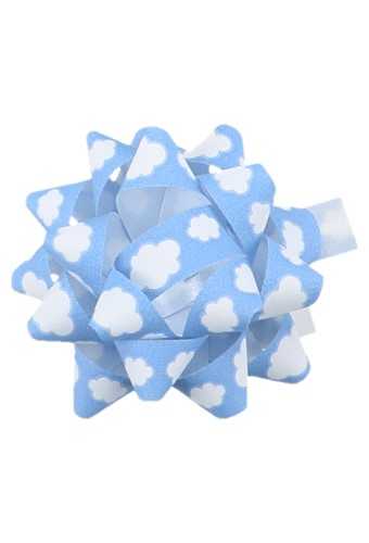 [K1370056] Baby Mini Bows Strik Rond 50mm Baby Blauw Wolkje Met Plakker 50stuks