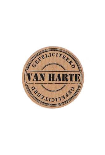 [K1210083] Etiketten Feest Van Harte Kraft 3.5cm 500stuks