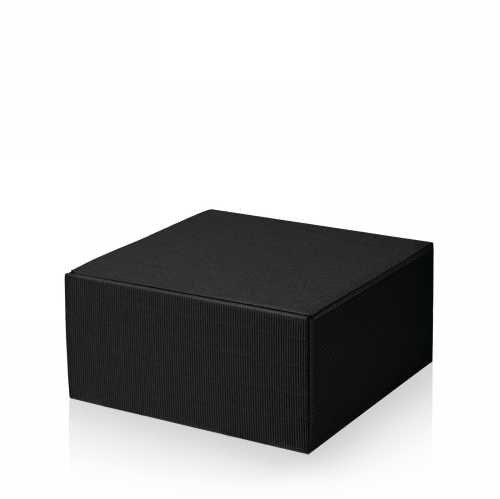 [1270931] Kadodoos Colour Rib Zwart Vierkant 25x25x12cm 25stuks