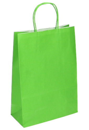 [K1120050] Papieren Draagtas Kassel Met Handvat Lime Groen A4 22x10x31cm 50stuks