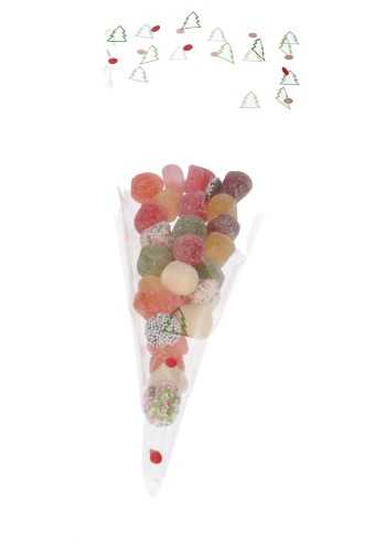 [K1230164] Snoepzak & Puntzak Kerstman Met Opdruk 25x46cm 250stuks