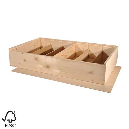 [1170914] Wijnkist 6 Fles Schuifdeksel 34x56.2x9cm 5stuks