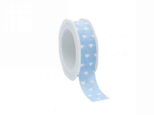 [K1390762] Kadolint Katoen Baby Blauw Hearts 25mm x 20meter