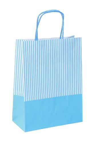 [K1110639] Papieren Draagtas Met Handvat Line Blauw 16x8x21cm 25stuks