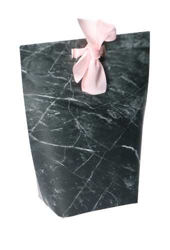 [K1020303] Cadeaubon + Kadozakje Thank You Marble Zwart & Lint 10.5x2.8x16cm 10st