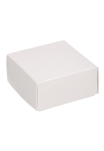 [K1270103-80] Geschenkdoos & Deksel Gaby Wit Blinkend 8x8x4cm 100stuks