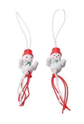 [K1340599] Gelukspoppetjes Sneeuwpopje Hout Met Handjes Aan Koordje 50stuks