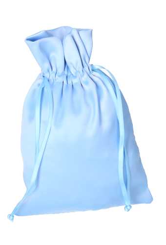 [K1070829] Luxe Satijn Zakjes Mat Blauw Met Koord Medium 12x17cm 10stuks