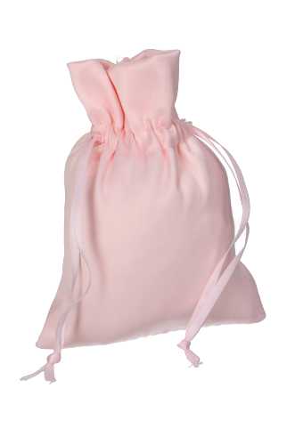[K1070824] Luxe Satijn Zakjes Mat Roze Met Koord Groot 17x24cm 10stuks