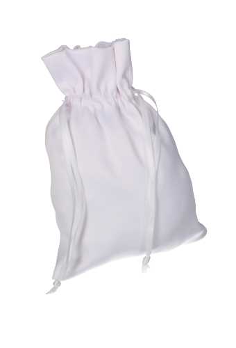 [K1070818] Luxe Satijn Zakjes Mat Wit Met Koord Groot 17x24cm 10stuks
