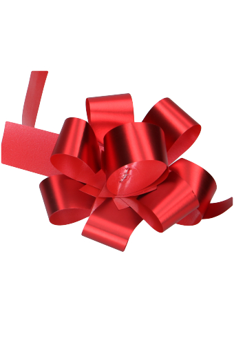 [K1370023] Strikje Malia R85mm Metallic Mat Rood Met lint 50stuks