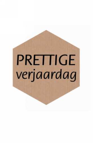 [K1210160] Etiketten Feest Ruit Prettige Verjaardag Kraft 5x4.5cm 500st op is op