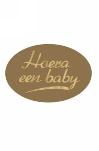 [K1210161] Etiketten Baby Hoera Een Baby Goud 3.7x2.5cm 500stuks