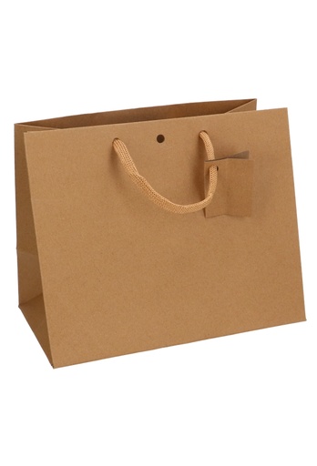 [K1110707] Kadotasjes Sevem Kraft & Katoen Koord 24x14x19.5cm 10stuks