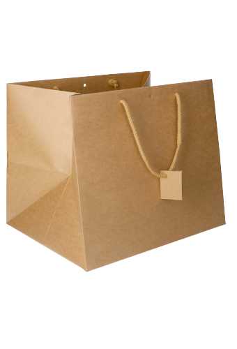 [K1110708] Kadotasjes Sevem Kraft & Katoen Koord 38x31x32cm 10stuks