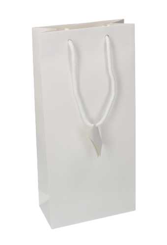 [K1171022] Wijnflestas Wit Mat 2 fles Met Koord 18x9x38cm 10stuks