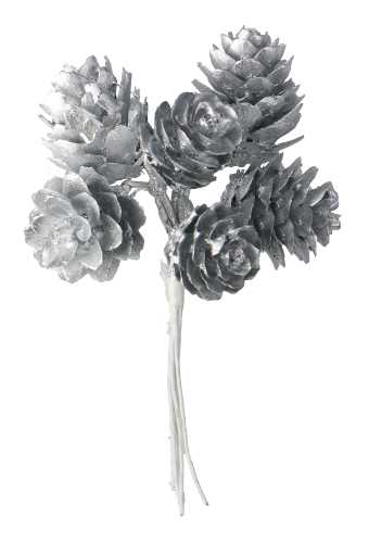 [K1340663] Kado Decoratie Dennenappeltje Zilver Met IJzerdraad 30stuks