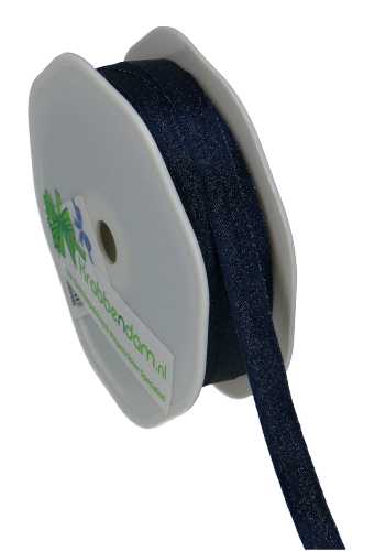 [K1300240] Luxe Satijn Dubbel Lint Blauw Metallic 10mm x 25meter