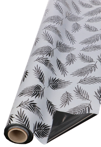 [K1080105] 2 HALEN & 1 BETALEN Kadofolie Dubbelzijdig Zwart Tropical 70cm x 50m