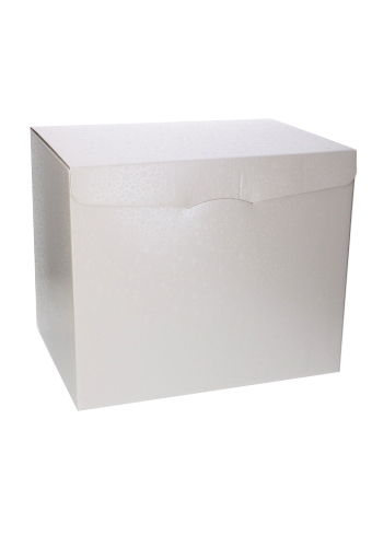 [K1271790] Geschenkdoos Segreto XL Witte Dots Relief 44x37x34cm 20stuks OP IS OP