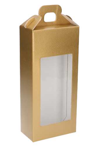[K1271767] Geschenkdoos Draagbox & Venster Monsanto Goud 13x7x28cm 30stuks