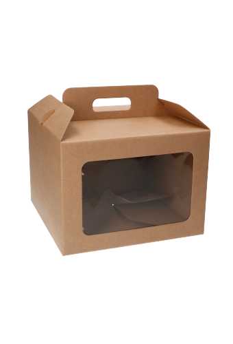 [K1271754] Geschenkdoos Draagbox & Venster Monsanto Naturel 24.5x18x24.5cm 30stuk