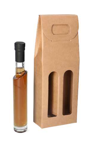 [K1271765] Geschenkdoos Flesjes 2 Dozza Olijf Naturel 11x5.5x30.5cm 50stuks