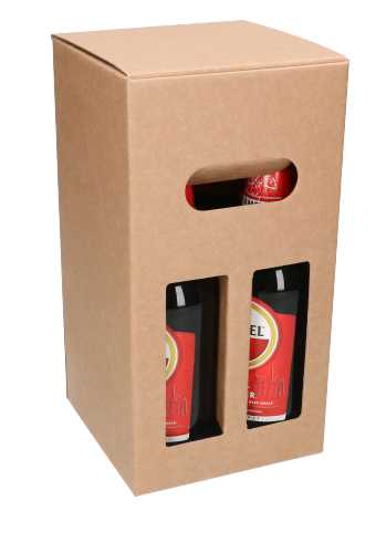 [K1180099] Bierverpakking Draagdoos Nordhorn Kraft voor 4 flesjes 33cl 10stuks