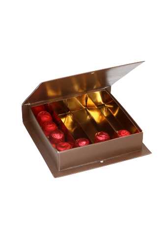 [K1360481] Bonbondoosjes Boekje Bruin 14.5x14.5x4cm 10stuks