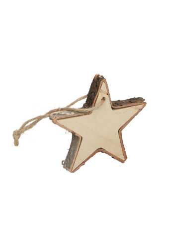 [K1340664] Decoratie Hanger Houten Star Wood & Koord 7.5x1cm 1 stuks