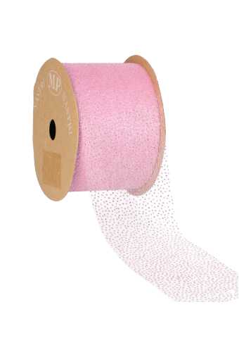 [K1390984] Organza Lint Roze Glitter 63mm x 20meter OP IS OP