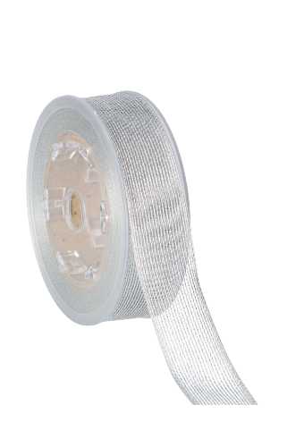 [K1390993] Luxe Kadolint Fijn Gaaslint Zilver 25mm x 10meter