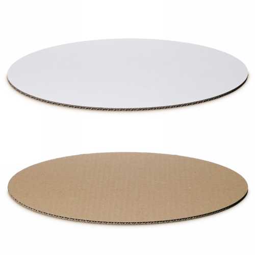 [1240204] Kartonnen Bodem Wit & Naturel Ovaal Groot 30x20cm 100stuks