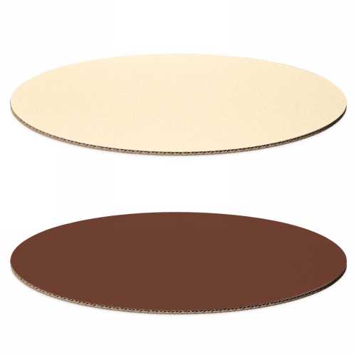 [1240208] Kartonnen Bodem Chocolade & Creme Ovaal Groot 30x20cm 100stuks